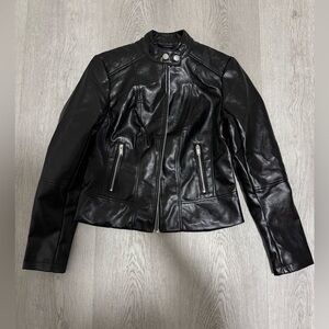 Faux Leather Jacket Cropped Women size small